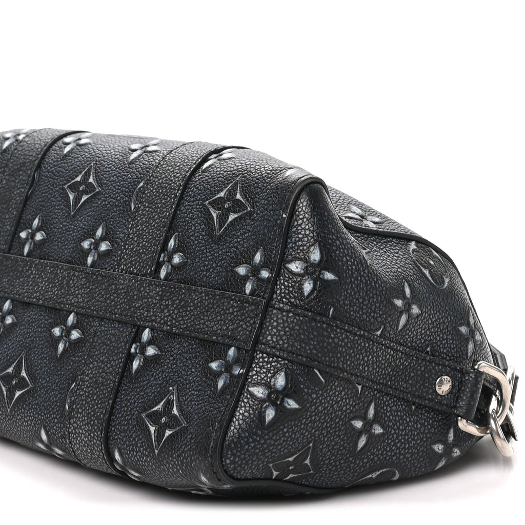Cowhide Faded Monogram City Keepall Charcoal wholesalehk.shop