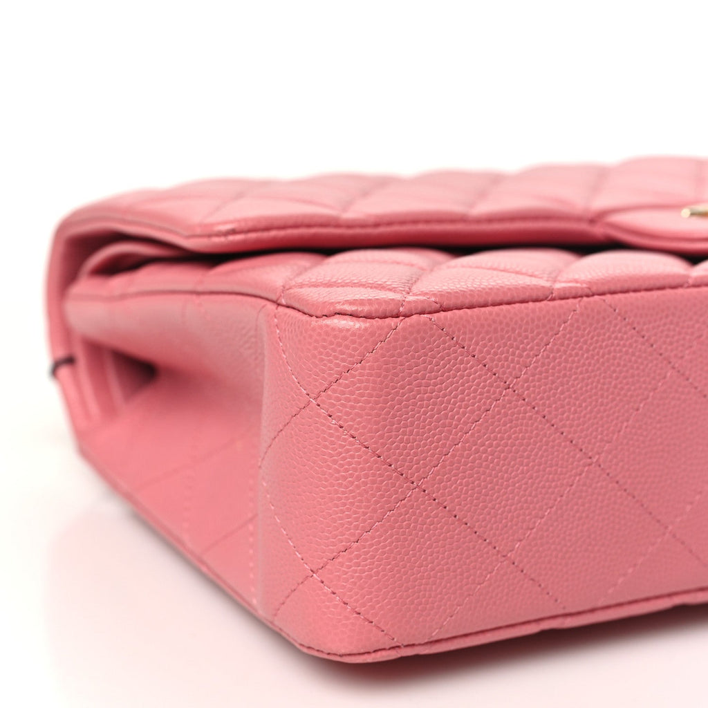 Caviar Quilted Medium Double Flap Pink wholesalehk.shop