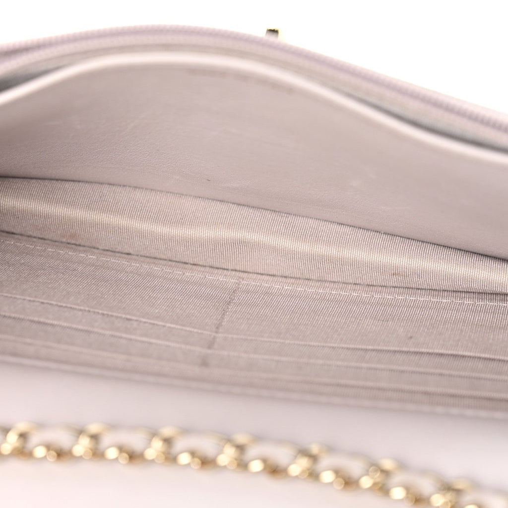 Lambskin Quilted Trendy CC Wallet On Chain WOC Lilac wholesalehk.shop