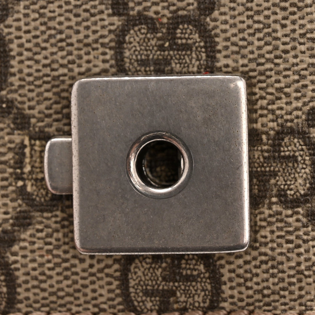 GG Supreme Monogram Suede Mini Dionysus Shoulder Bag Beige Ebony Vulcanic Red wholesalehk.shop