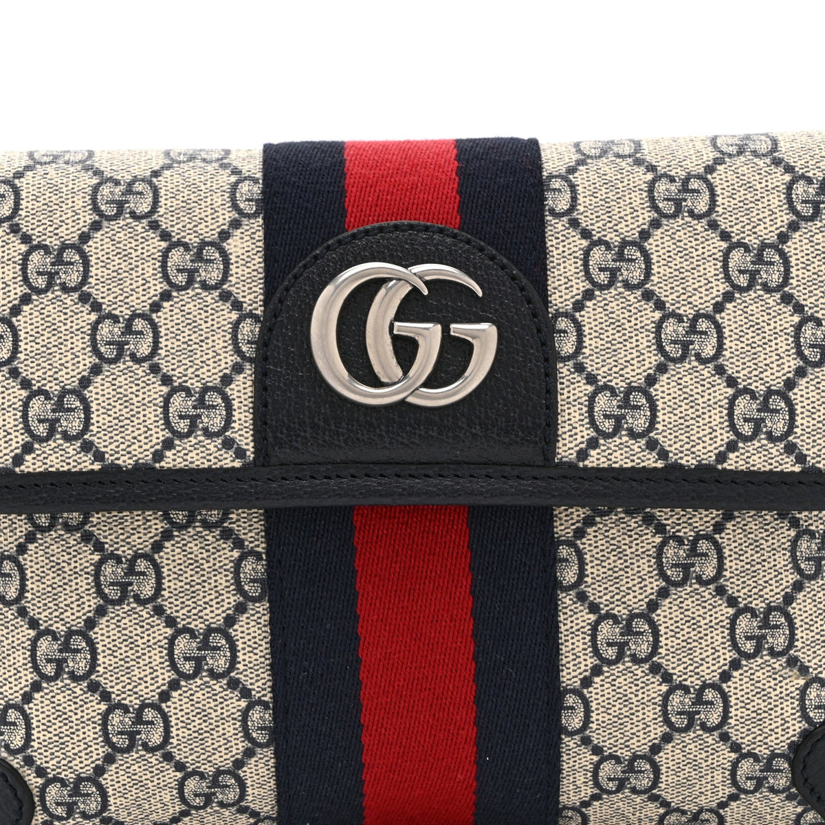 GG Supreme Monogram Web Small Ophidia Belt Bag 90 36 Beige Navy wholesalehk.shop