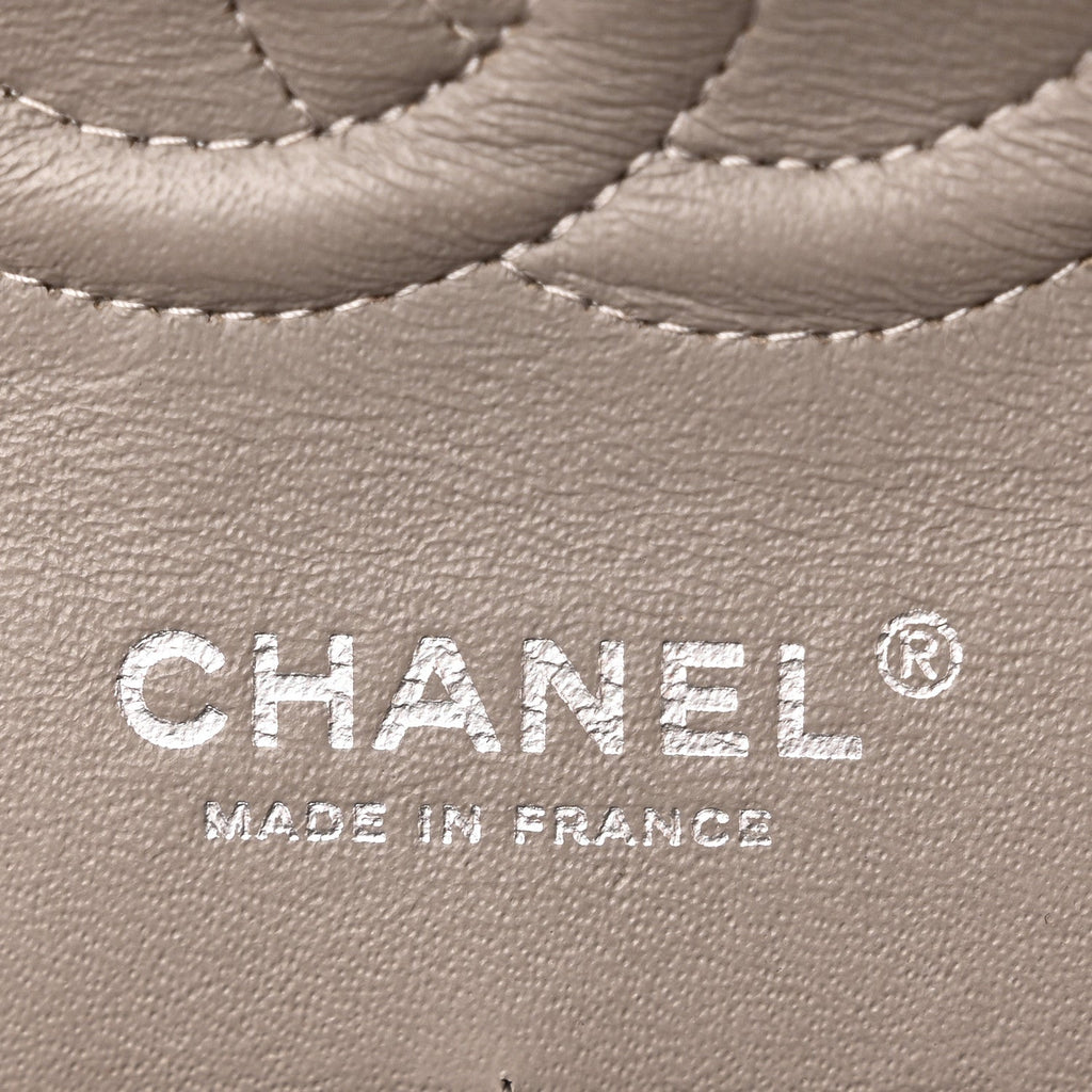 Striated Patent Quilted Medium Double Flap Gold wholesalehk.shop