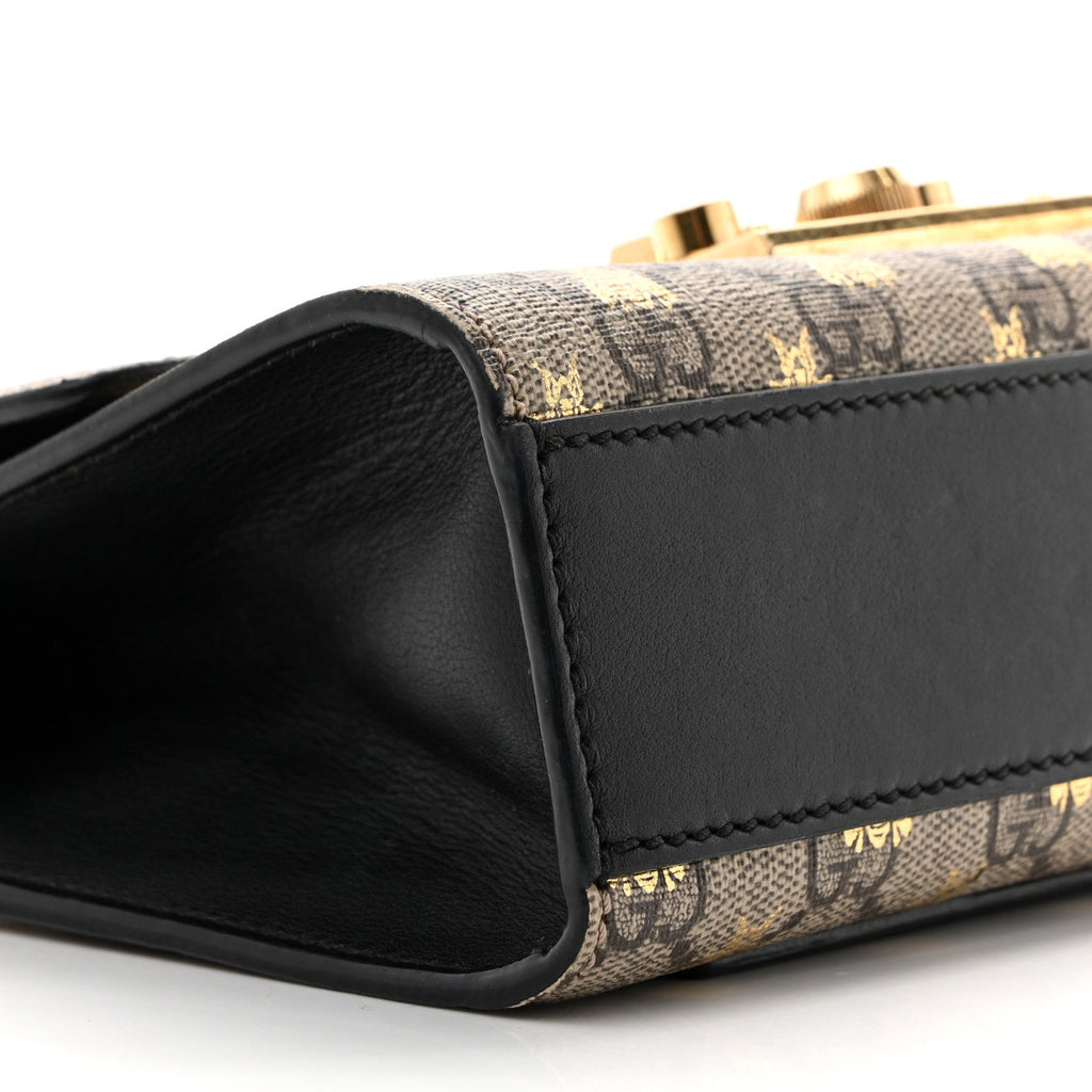 GG Supreme Monogram Bees Small Padlock Shoulder Bag Black £¨ Direct shipment via from wholesalehk.shop