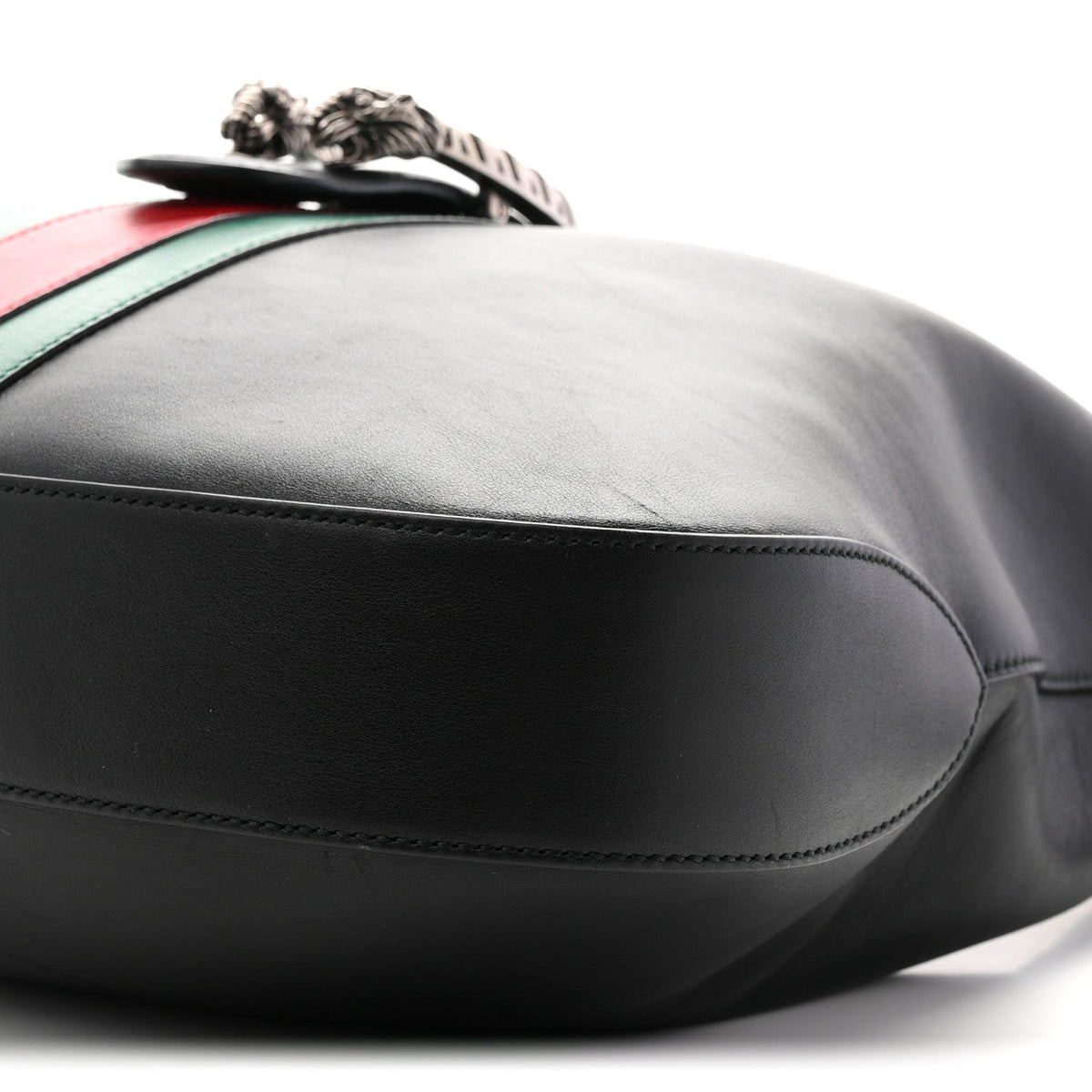 Calfskin Web Stripe Medium Dionysus Hobo Black wholesalehk.shop