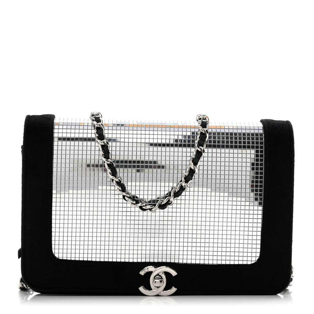 Velvet Mirror Embellished Boy Wallet On Chain WOC Argent wholesalehk.shop