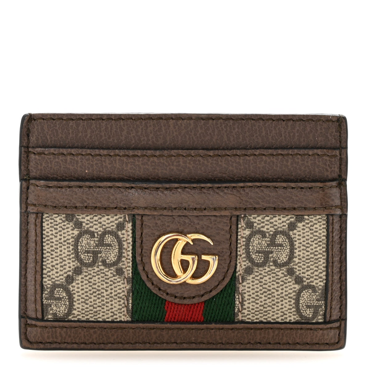 GG Supreme Monogram Textured Dollar Calfskin Ophidia Card Holder Beige Ebony New Acero wholesalehk.shop