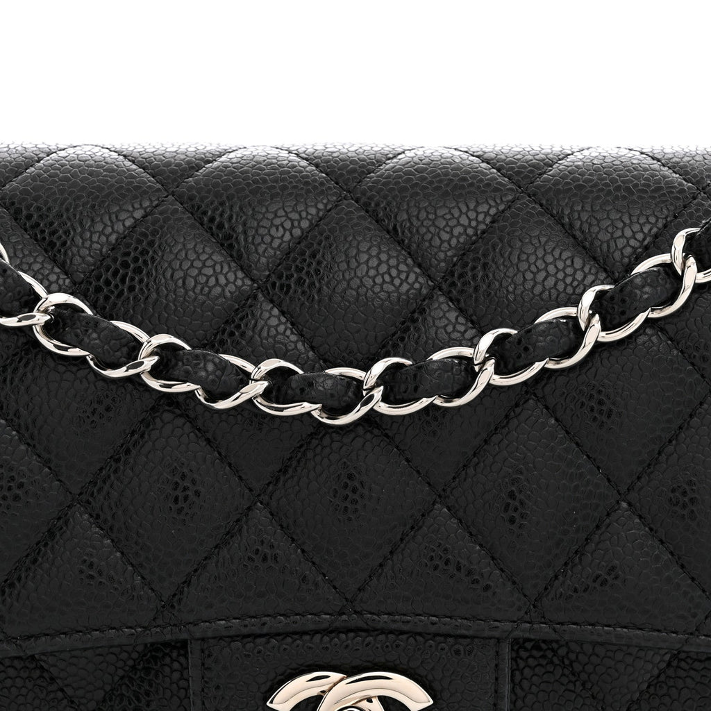 Caviar Quilted Small Double Flap Black wholesalehk.shop