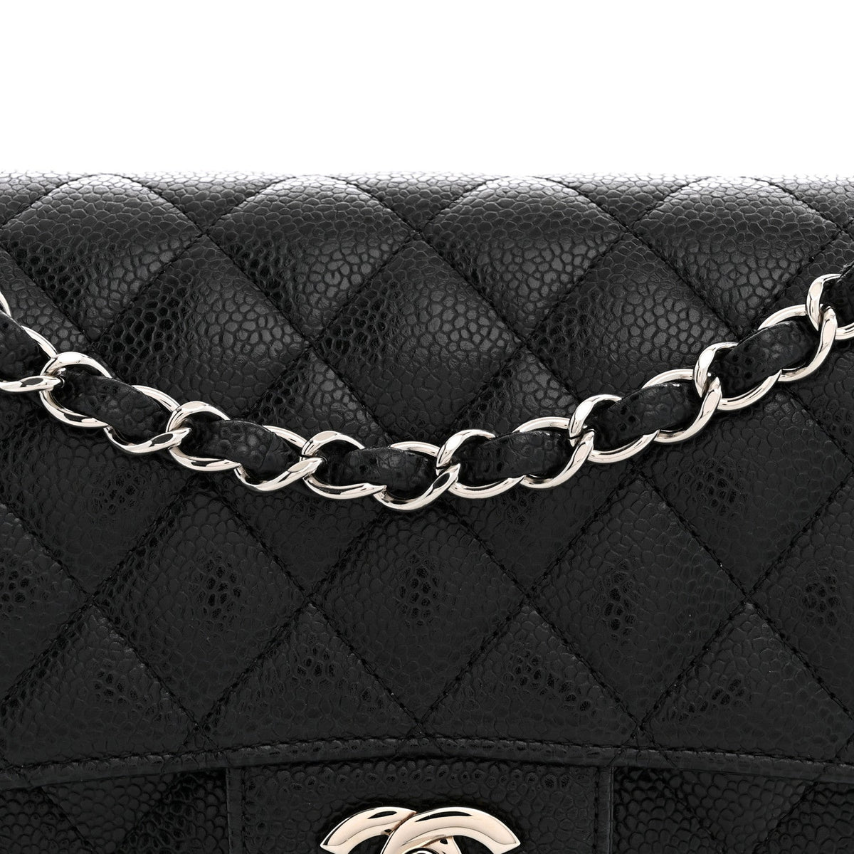 Caviar Quilted Small Double Flap Black wholesalehk.shop