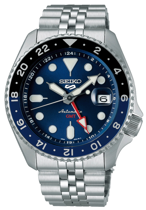 Seiko 5 Sports GMT SKX Automatic Blueberry Dial Silver Steel Strap Watch For Men - SSK003K1 wholesalehk.shop