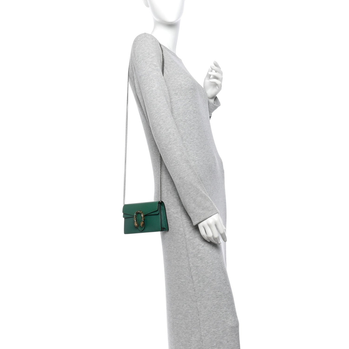 Dollar Calfskin Crystal Super Mini Dionysus Shoulder Bag Emerald wholesalehk.shop