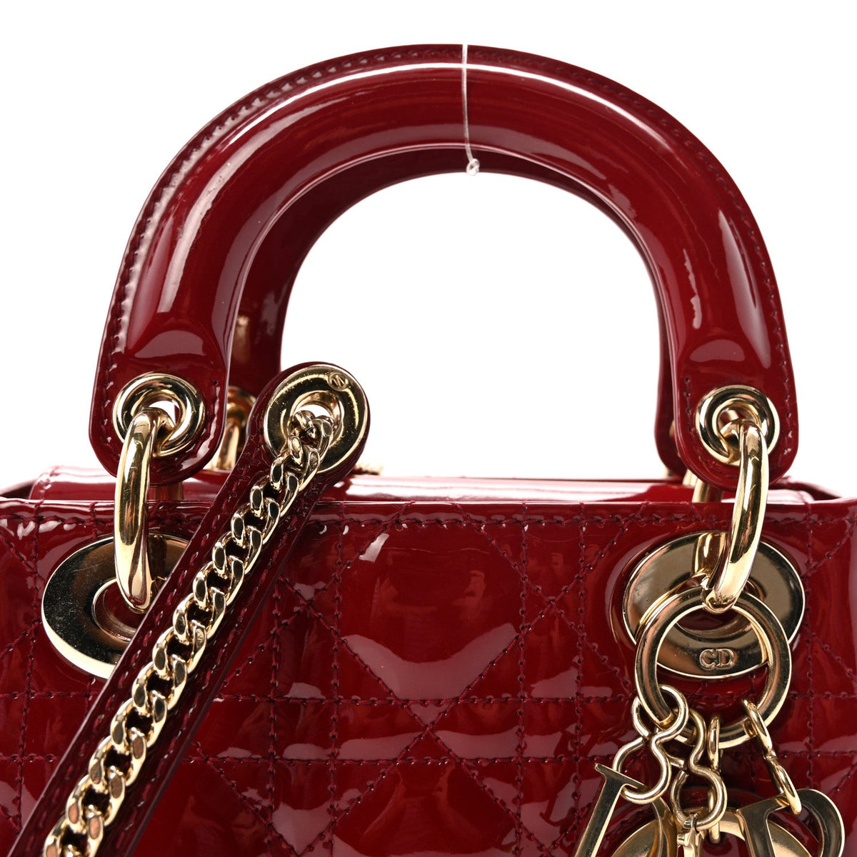 Patent Cannage Mini Lady Dior Red wholesalehk.shop
