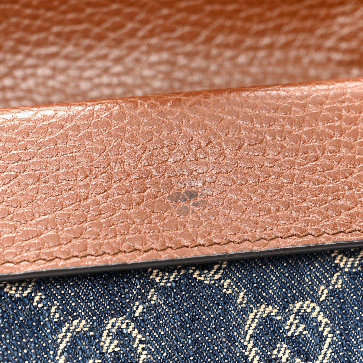 New Denim GG Monogram Dollar Calfskin Enamel Super Mini Dionysus Shoulder Bag Blue Tea Cuir Epilog Electric Blue wholesalehk.shop