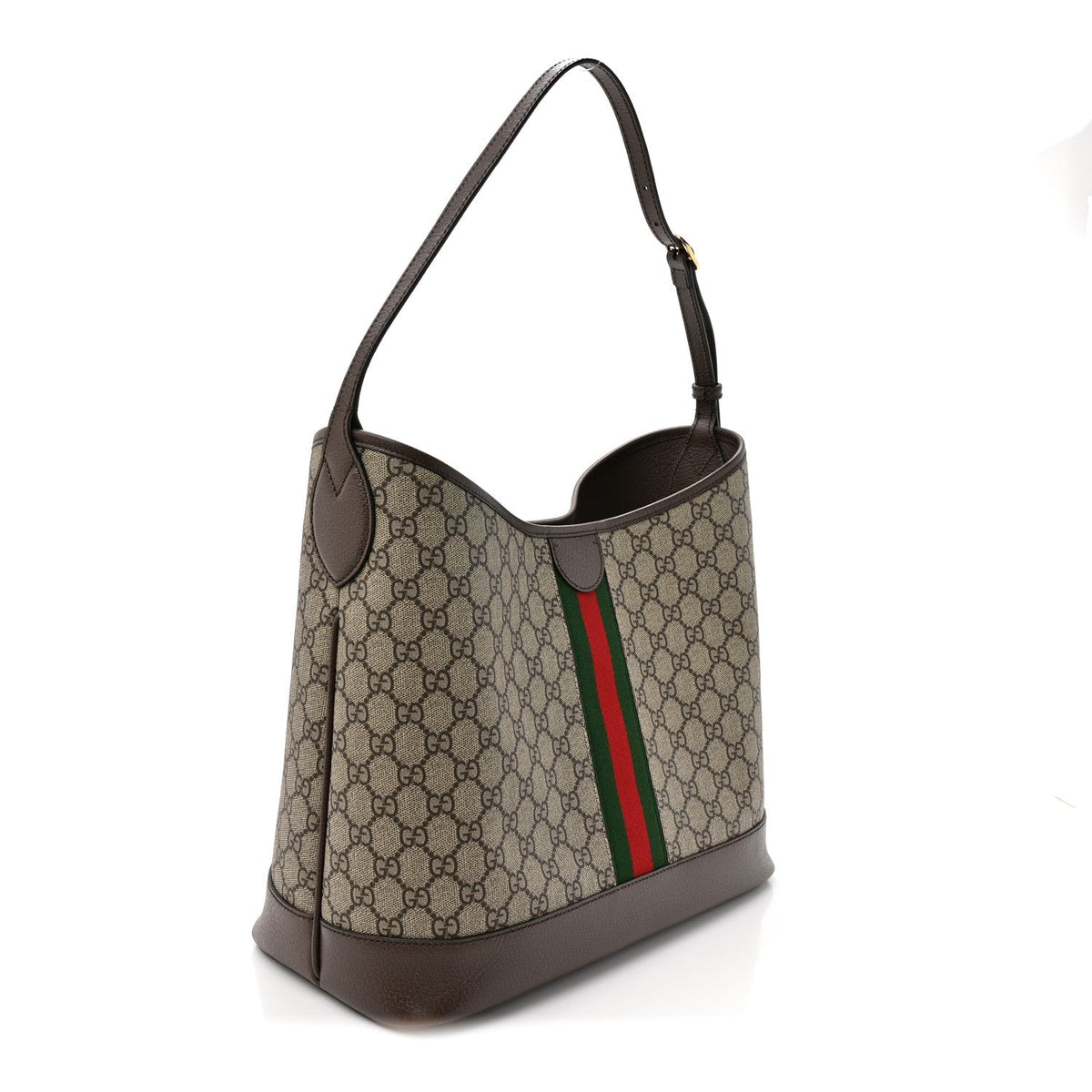 GG Supreme Monogram Textured Dollar Calfskin Web Large Ophidia Bucket Shoulder Bag Beige Ebony New Acero wholesalehk.shop