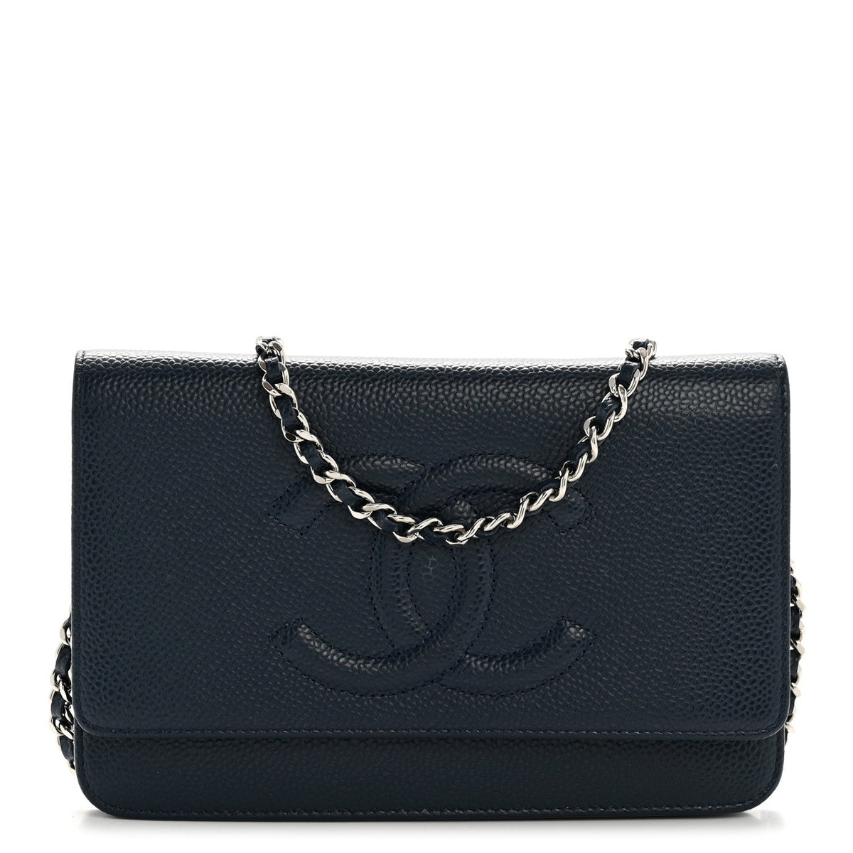Caviar Timeless CC Wallet on Chain WOC Navy Blue wholesalehk.shop