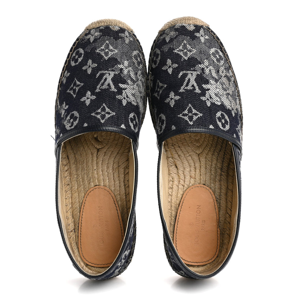 Monogram Denim Espadrille Flats 8.5 Blue £¨ Direct shipment via from wholesalehk.shop