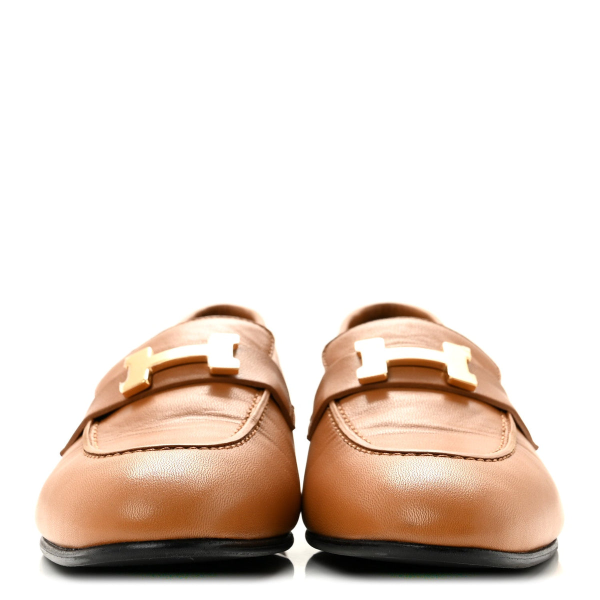 Goatskin Womens Paris Loafers 36.5 Gold wholesalehk.shop