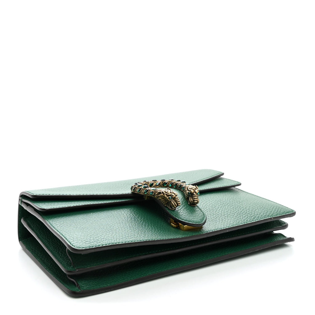 Pebbled Calfskin Small Dionysus Shoulder Bag Emerald wholesalehk.shop