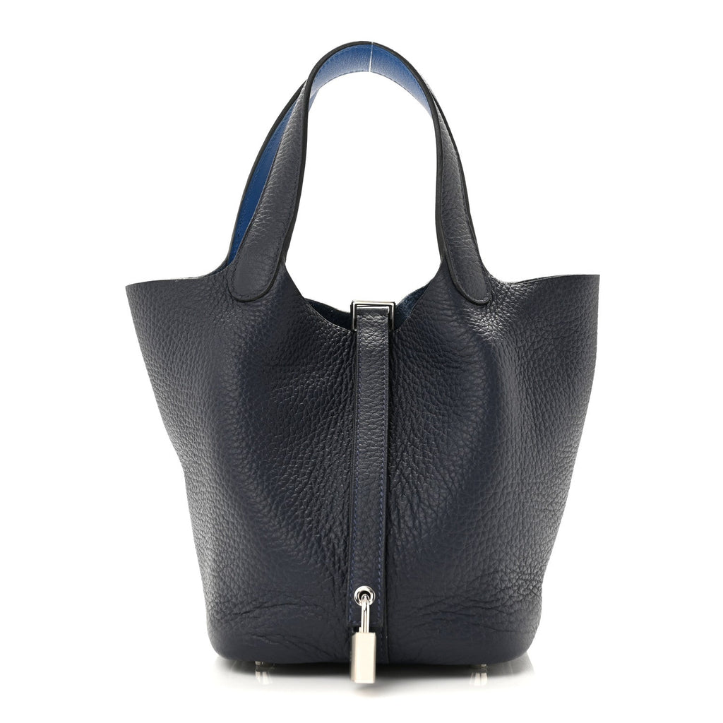 Taurillon Clemence Swift Eclat Picotin Lock 18 PM Bleu Encre Bleu Zellige £¨ Direct shipment via from wholesalehk.shop