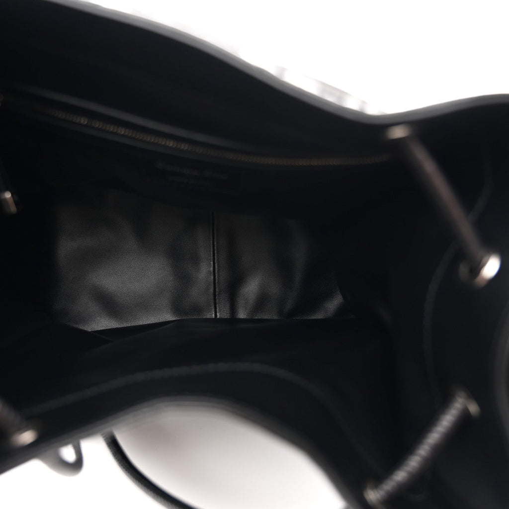Crinkled Calfskin Macrocannage Medium D-Motion Bag Black wholesalehk.shop