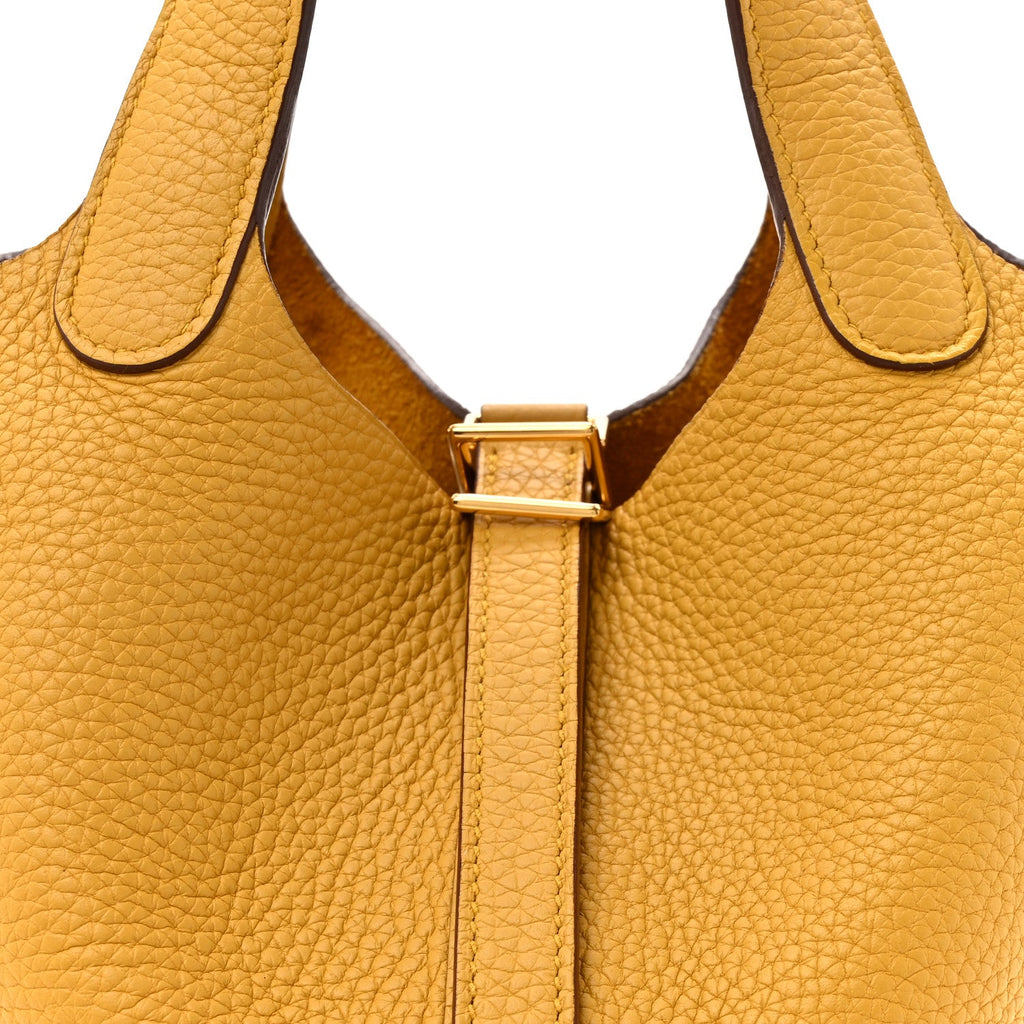 Taurillon Clemence Picotin Lock 18 PM Jaune Ambre £¨ Direct shipment via from wholesalehk.shop