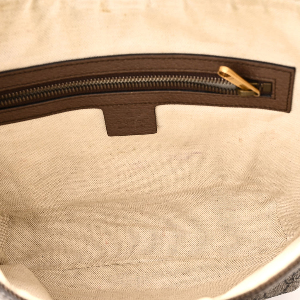 GG Supreme Monogram Web Small Ophidia Half Moon Hobo Brown wholesalehk.shop