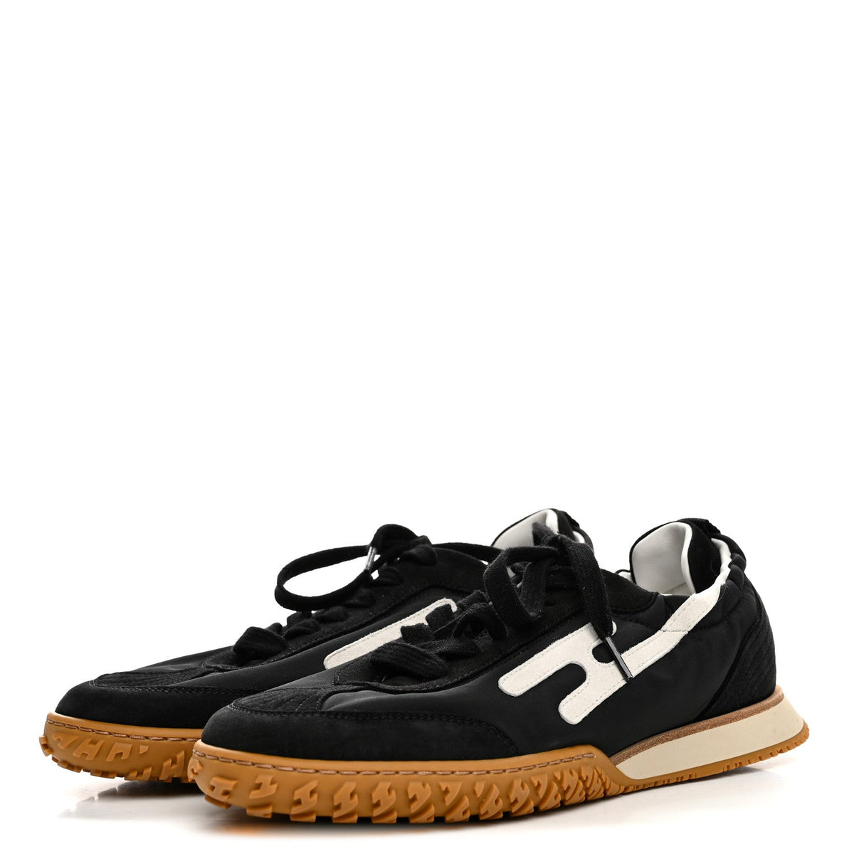 Parachute Fabric Suede Goatskin Jet Sneakers 38.5 Black White wholesalehk.shop