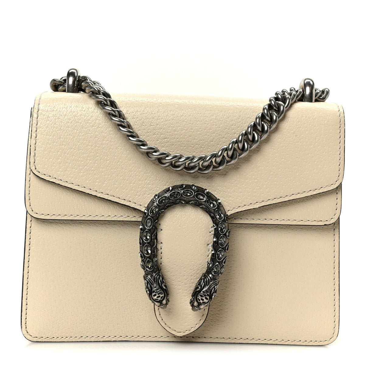 Textured Calfskin Crystal Mini Dionysus Shoulder Bag Mystic White wholesalehk.shop