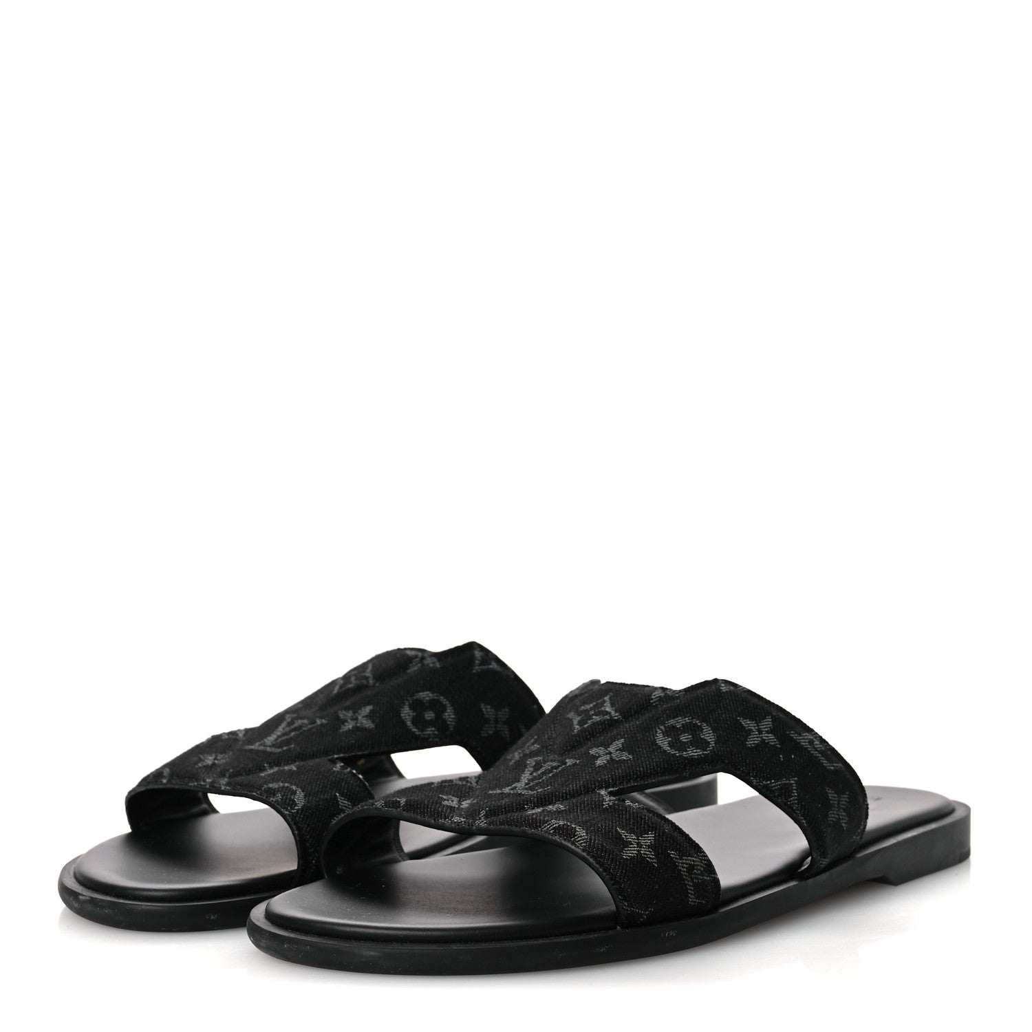 Monogram Denim Mens LV Oasis Mules 9.5 Black £¨ Direct shipment via from wholesalehk.shop