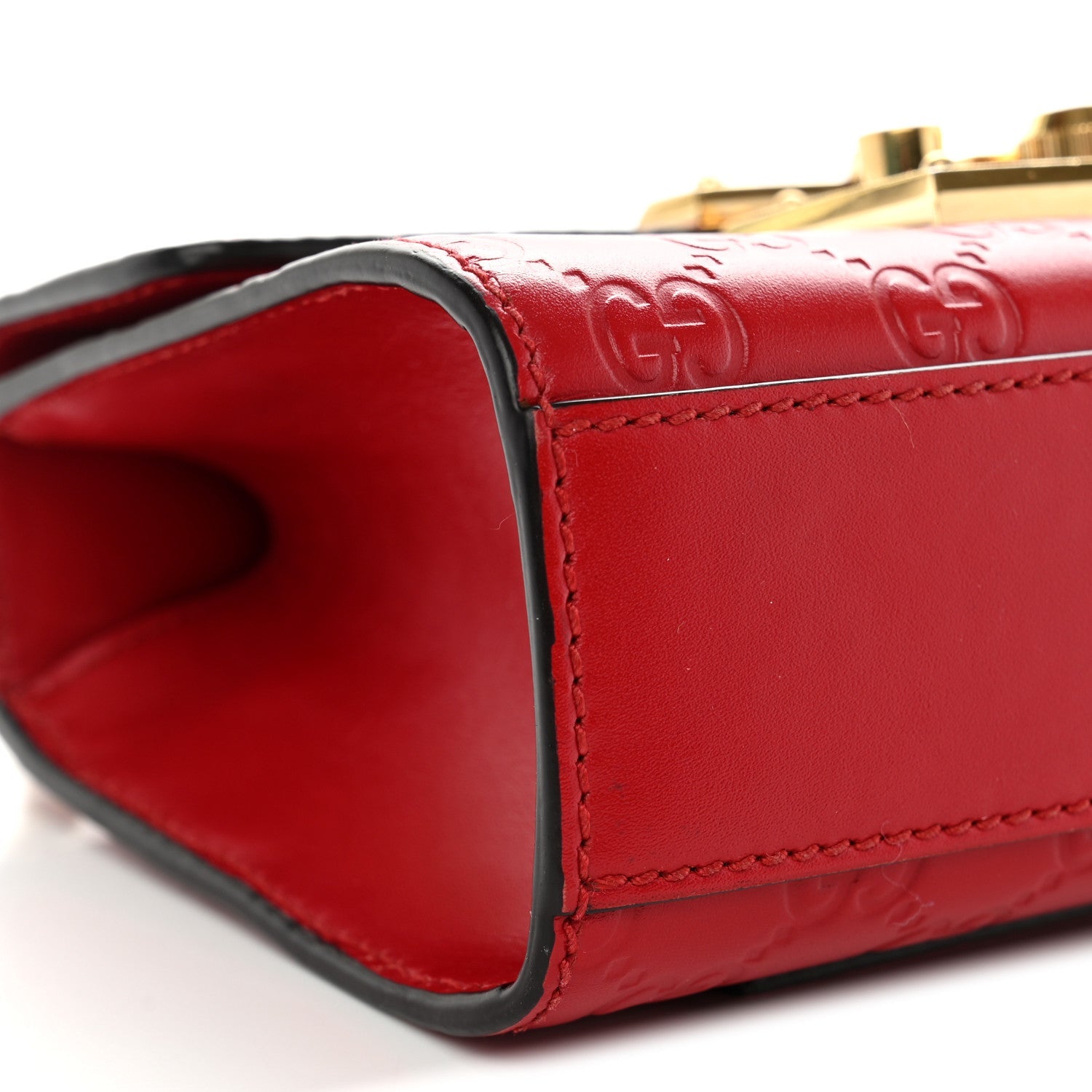 Guccissima Small Padlock Shoulder Bag Hibiscus Red £¨ Direct shipment via from wholesalehk.shop