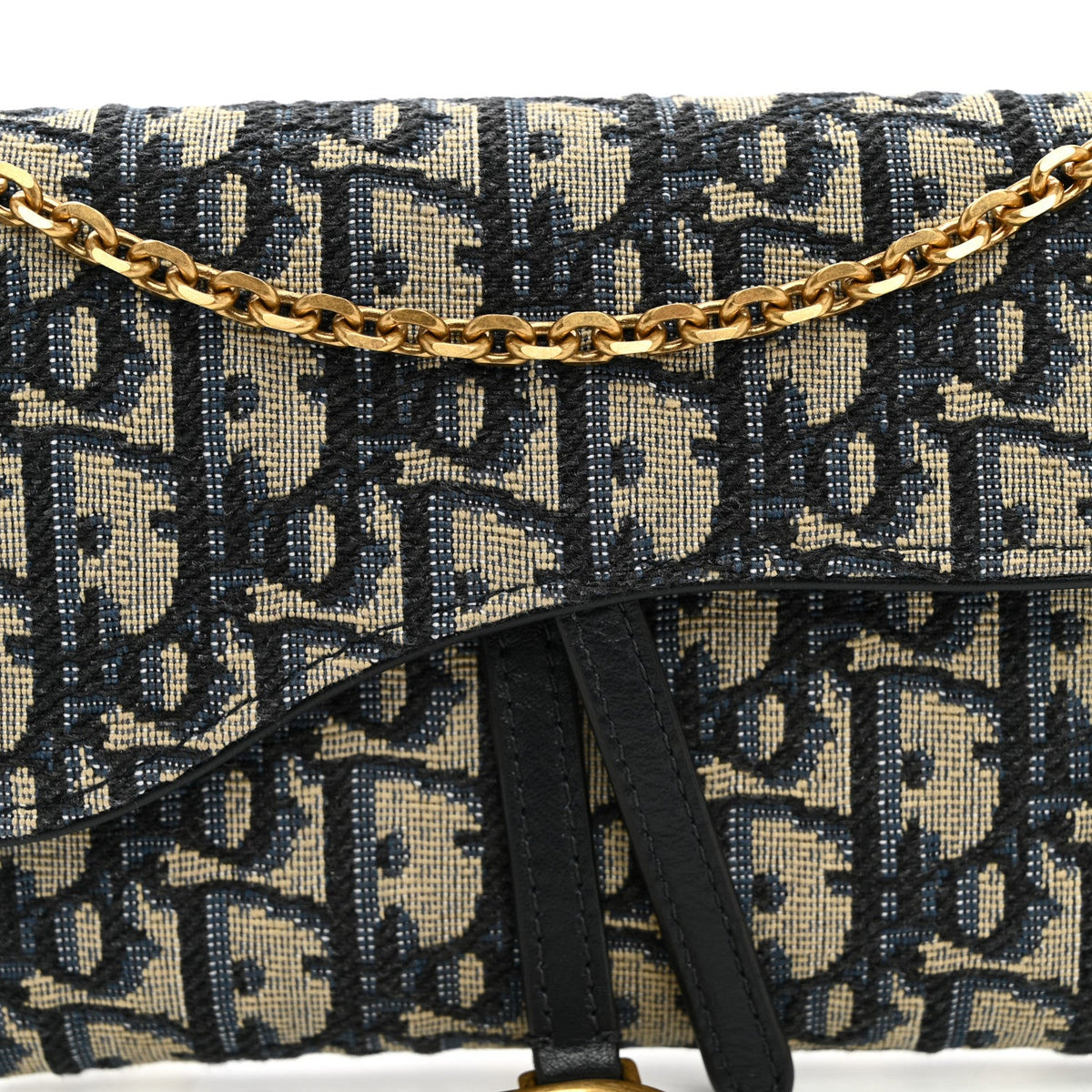 Oblique Saddle Chain Long Wallet Blue wholesalehk.shop