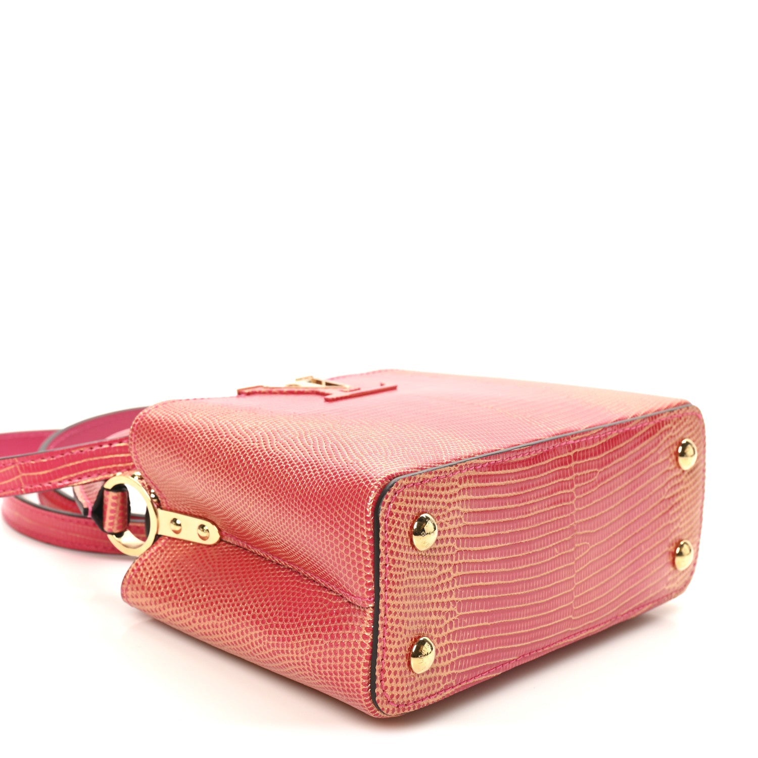 Metallic Lizard Capucines Mini Fuchsia Gold £¨ Direct shipment via from wholesalehk.shop