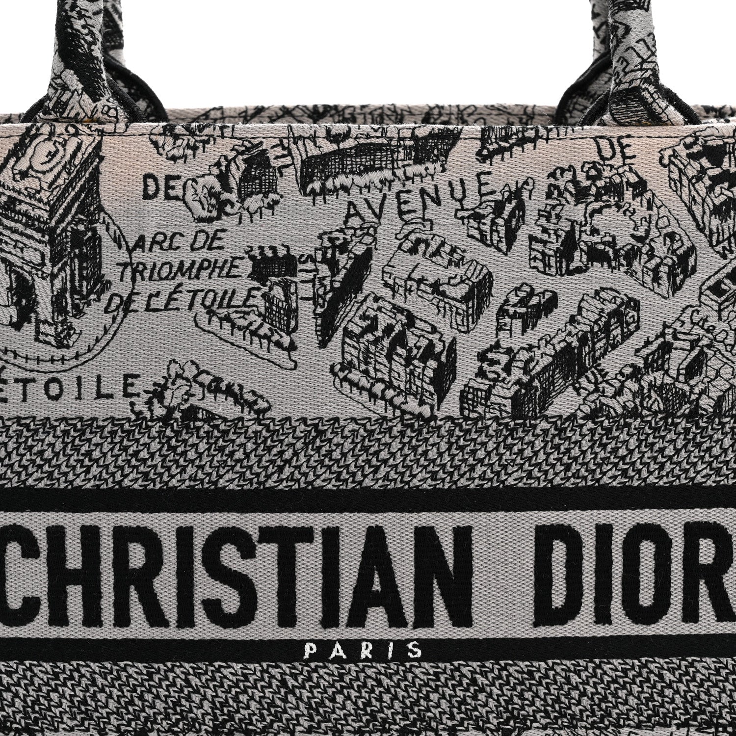 Canvas Embroidered Medium Plan De Paris Book Tote Grey Black £¨ Direct shipment via from wholesalehk.shop