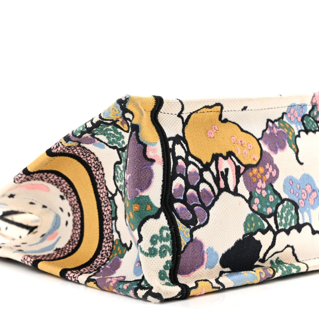 Canvas Embroidered Ciel De Reve Small Book Tote Latte Multicolor £¨ Direct shipment via from wholesalehk.shop