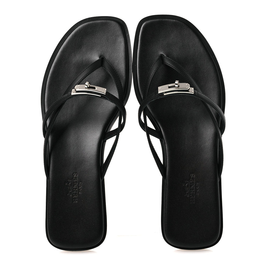 Calfskin Miss Sandals 37 Black wholesalehk.shop