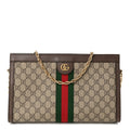 GG Supreme Monogram Web Medium Ophidia Chain Shoulder Bag Brown wholesalehk.shop