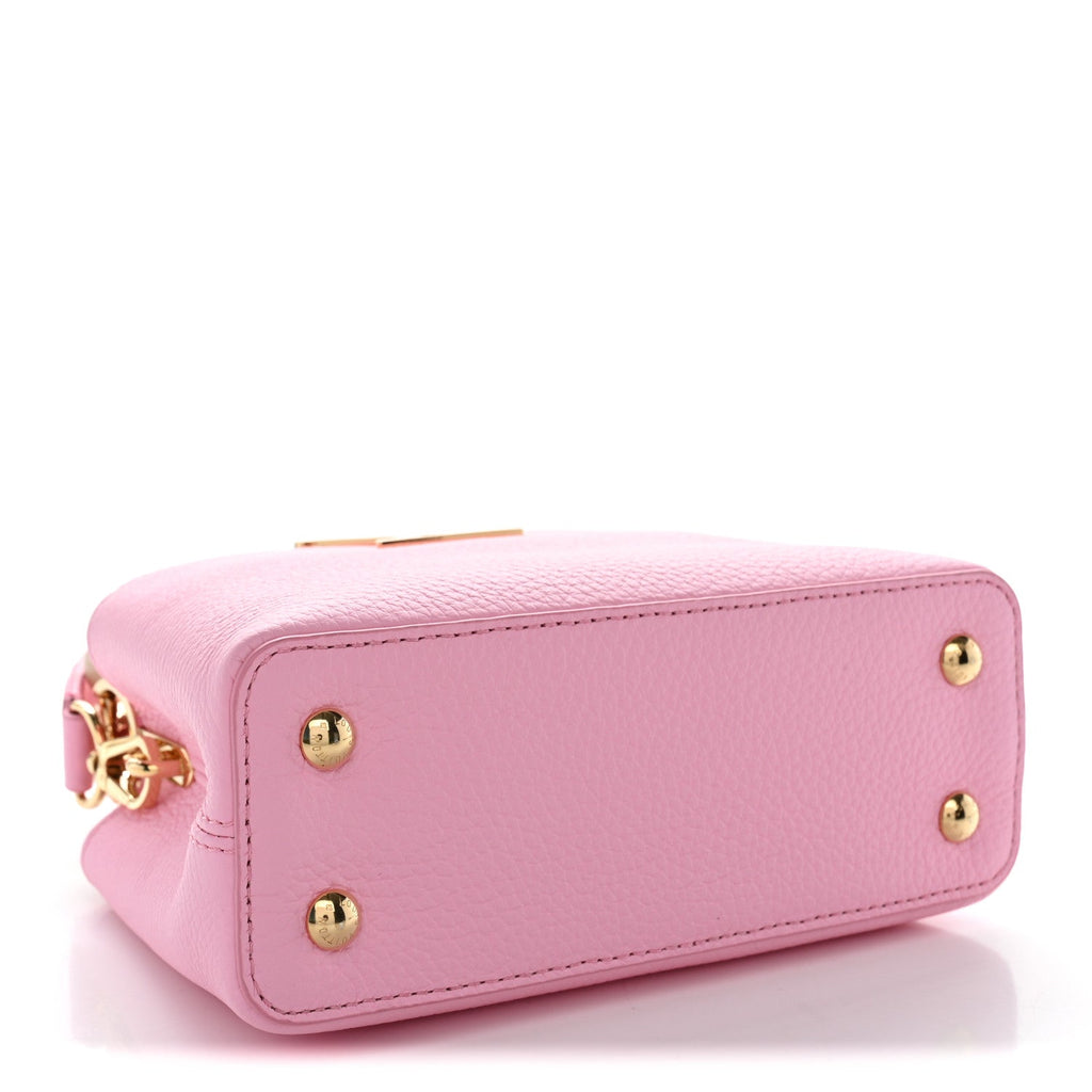 Taurillon Embellished Flower Handle Capucines Mini  Marshmallow Pink £¨ Direct shipment via from wholesalehk.shop