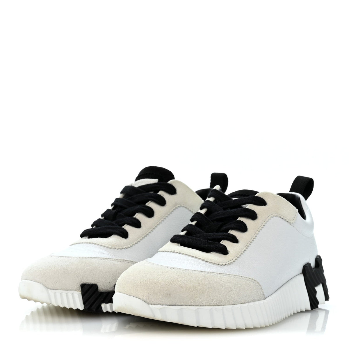 Calfskin Suede Goatskin Bouncing Sneakers 36.5 White Black wholesalehk.shop