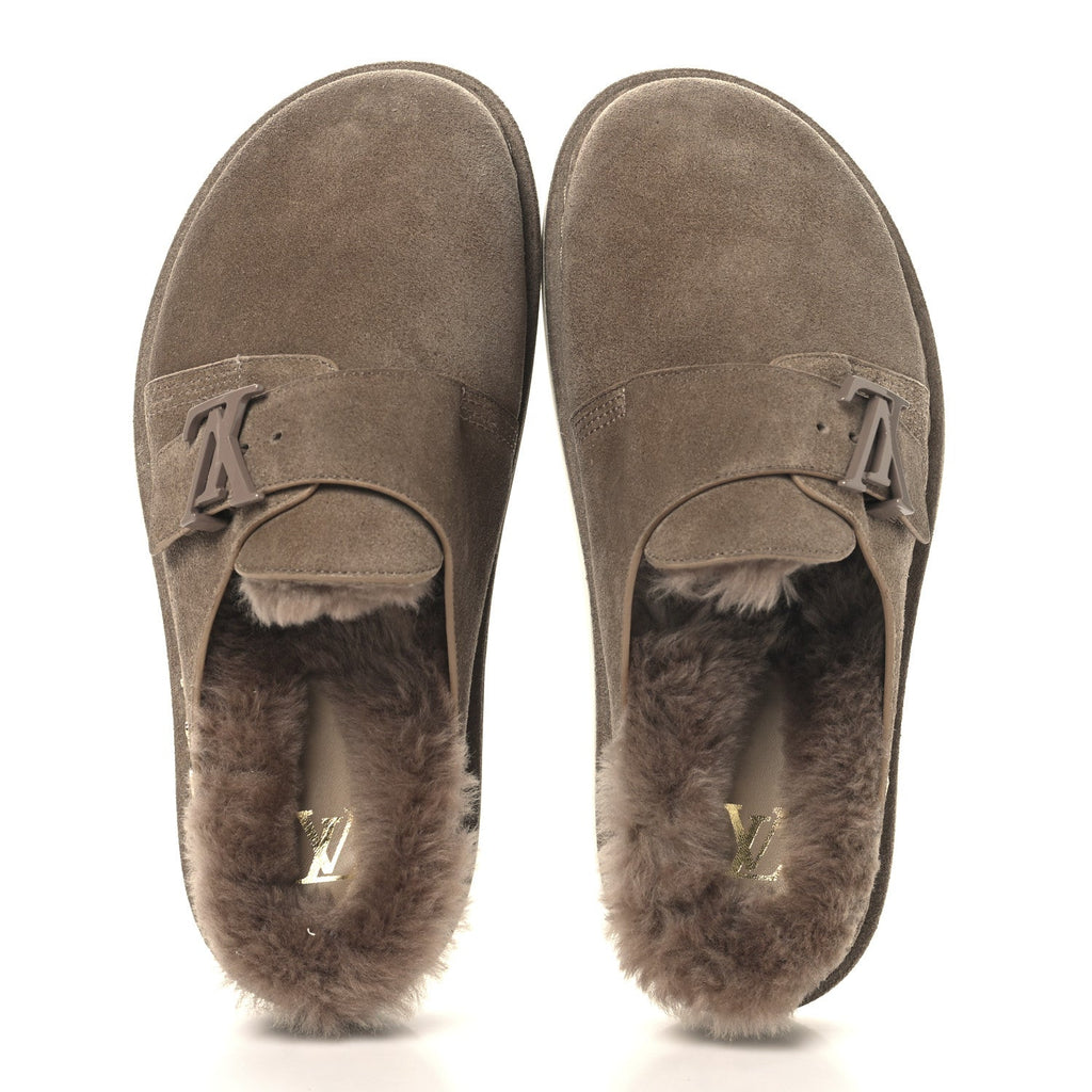 Monogram Fur LV Easy Mens Mule 6 Brown £¨ Direct shipment via from wholesalehk.shop
