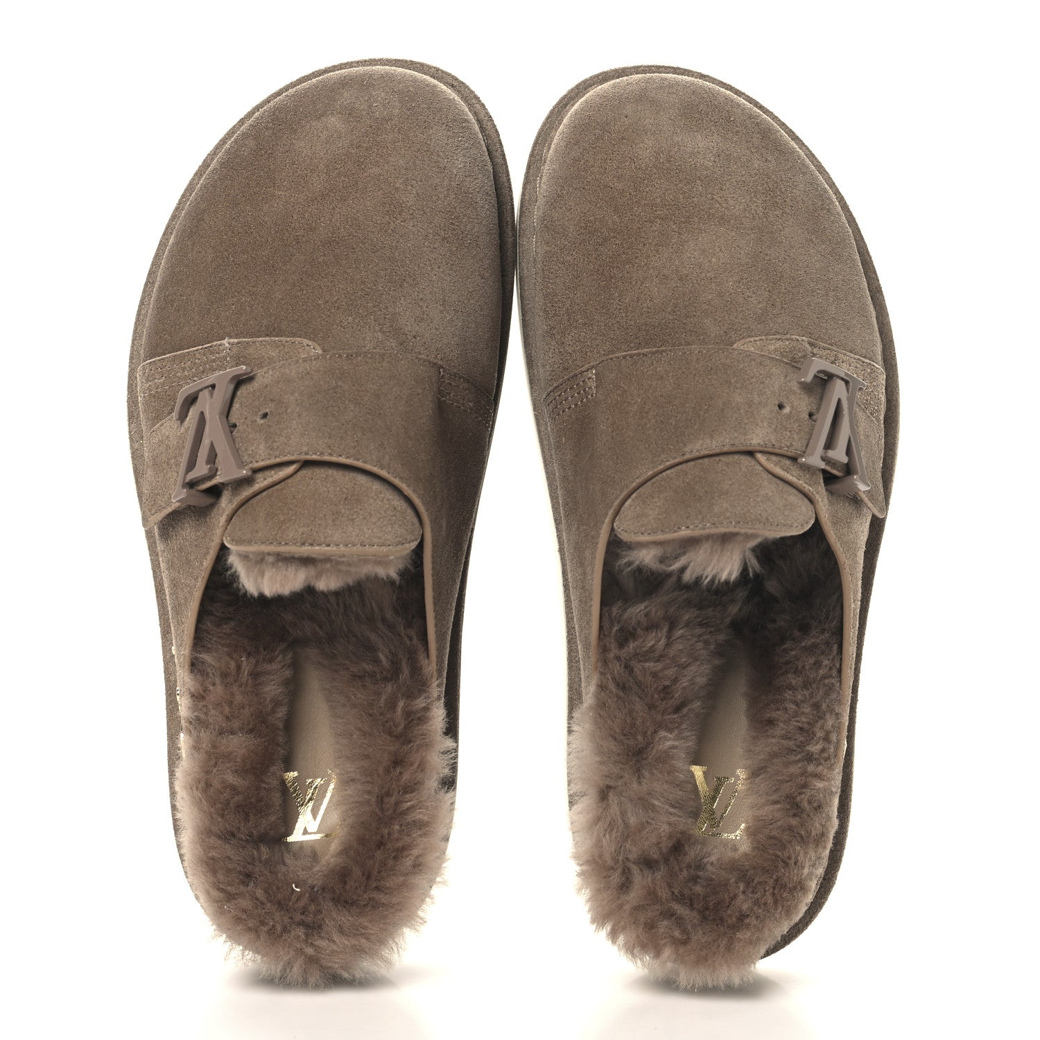 Monogram Fur LV Easy Mens Mule 6 Brown £¨ Direct shipment via from wholesalehk.shop