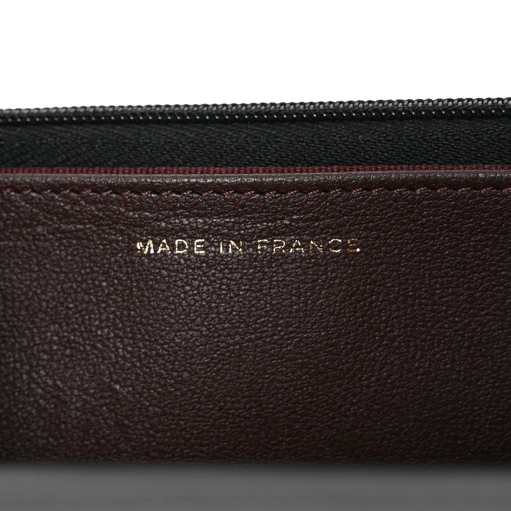 Lambskin Quilted Wallet On Chain WOC Black wholesalehk.shop