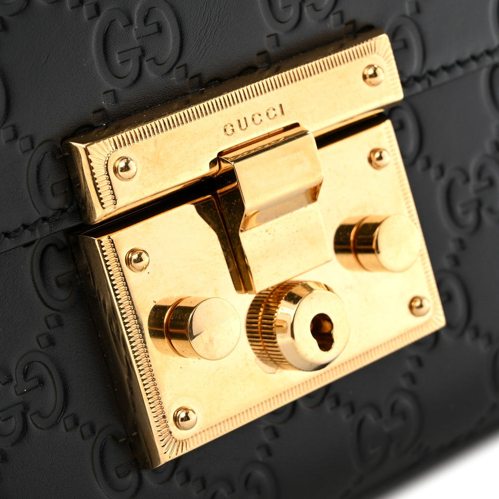 Guccissima Medium Padlock Shoulder Bag Black £¨ Direct shipment via from wholesalehk.shop