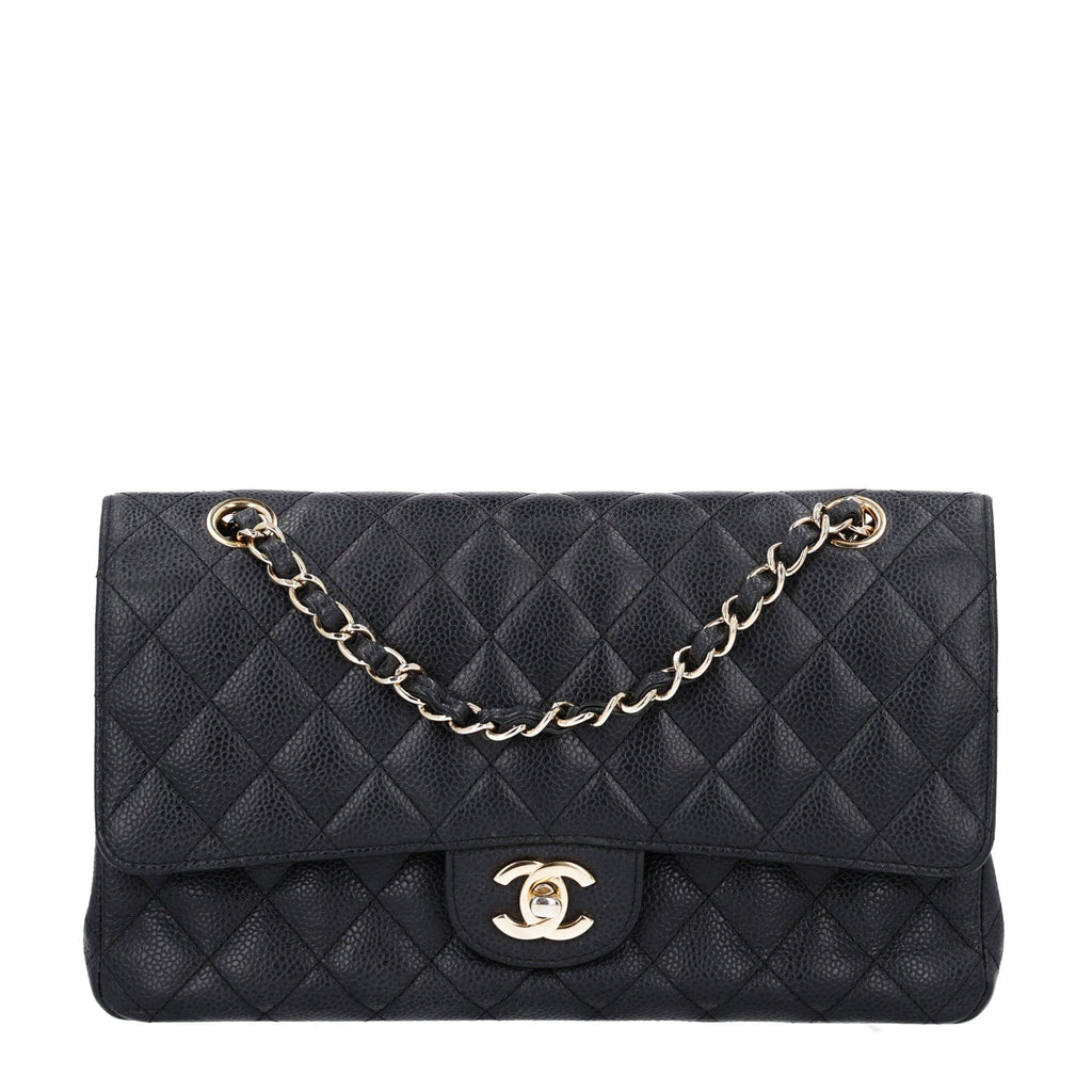 Caviar Quilted Medium Double Flap Black wholesalehk.shop