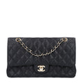Caviar Quilted Medium Double Flap Black wholesalehk.shop