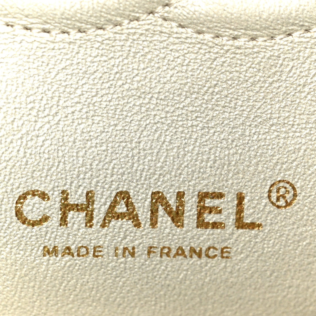 Metallic Canvas Quilted Medium Double Flap Light Gold wholesalehk.shop