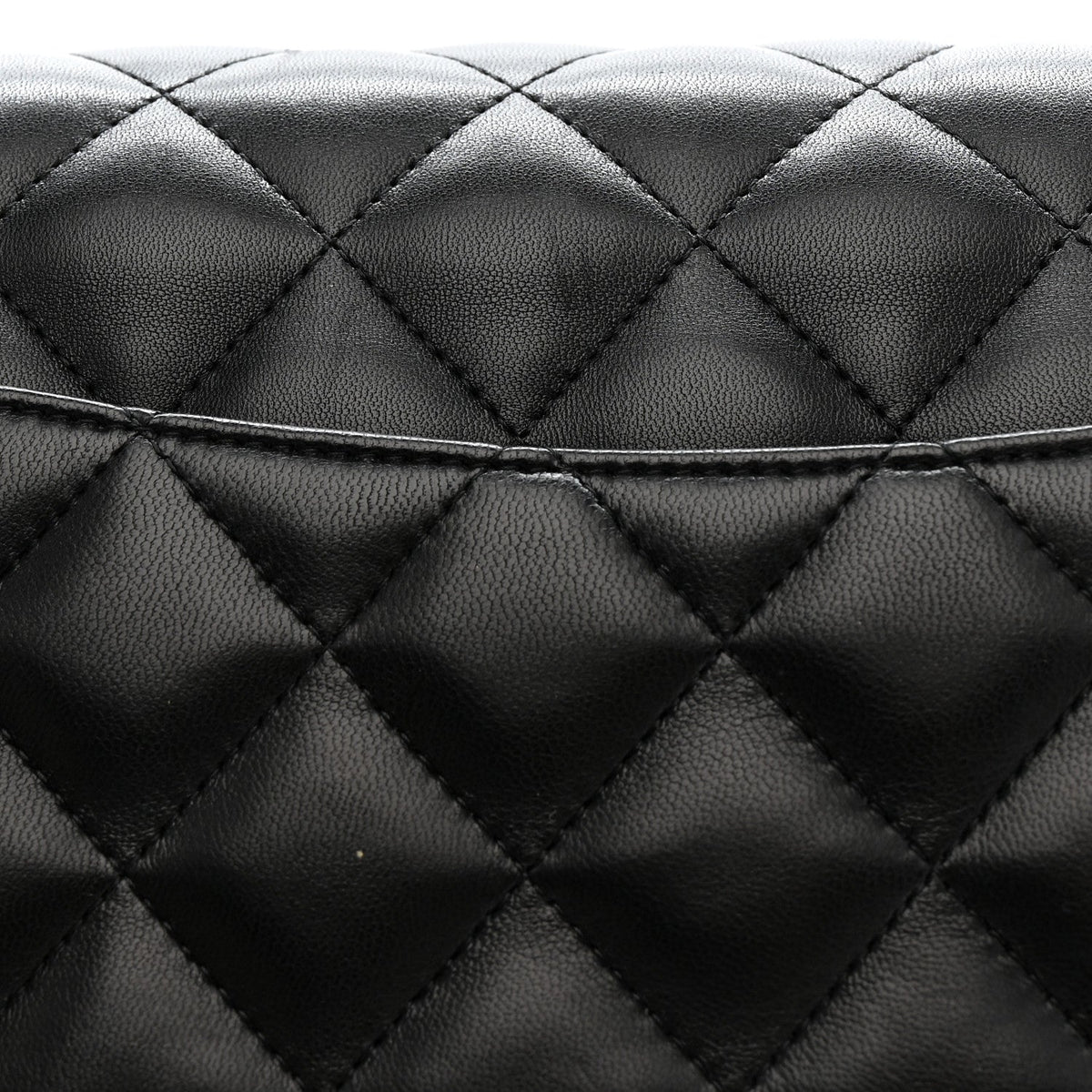 Lambskin Quilted Jumbo Double Flap Black wholesalehk.shop