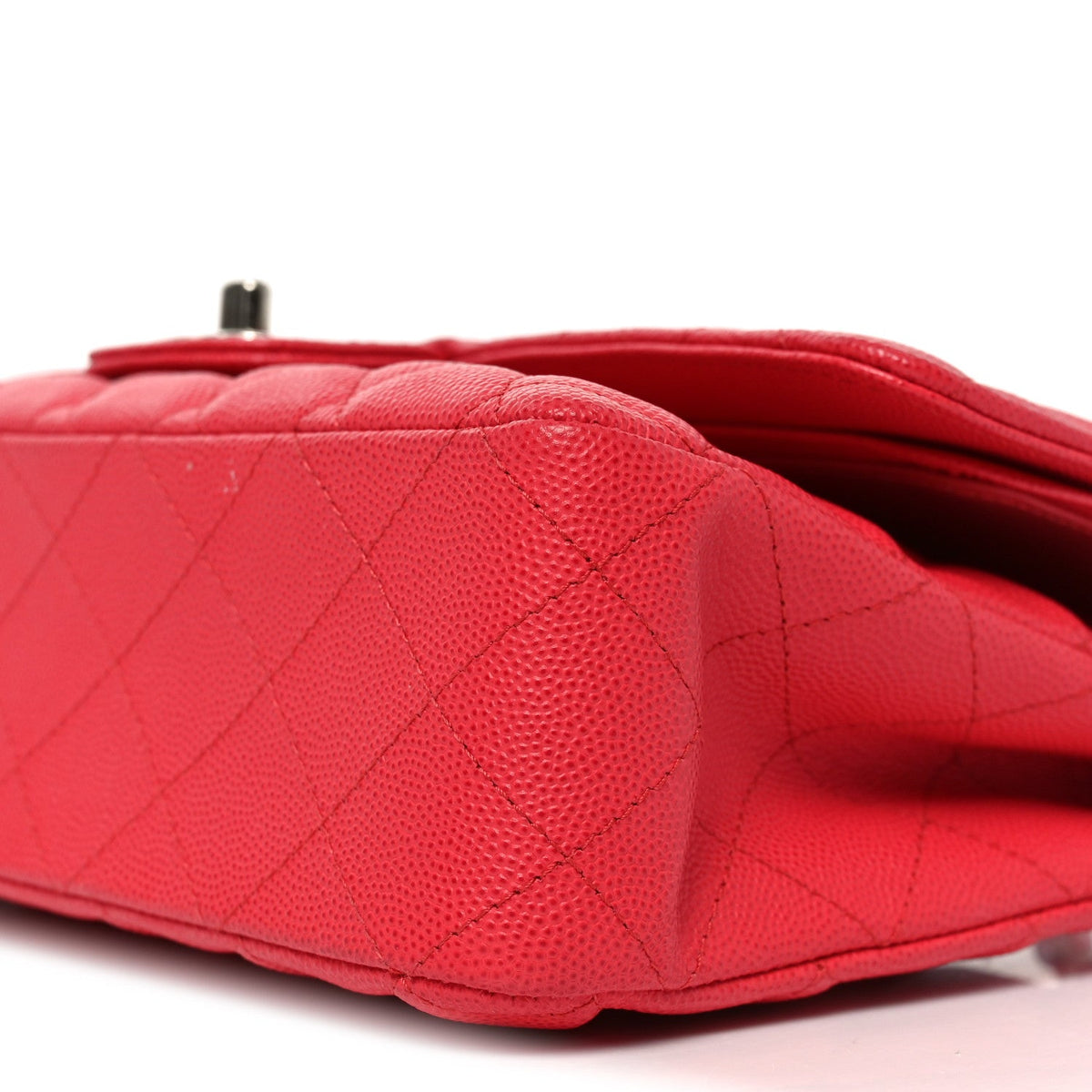 Caviar Quilted Medium Double Flap Dark Pink wholesalehk.shop