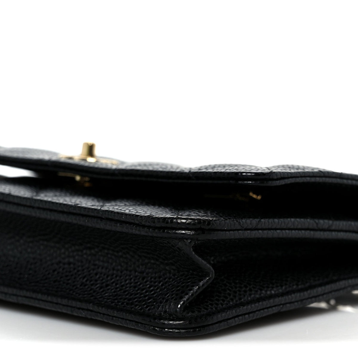 Caviar Quilted CC Turnlock Wallet On Chain WOC Black wholesalehk.shop