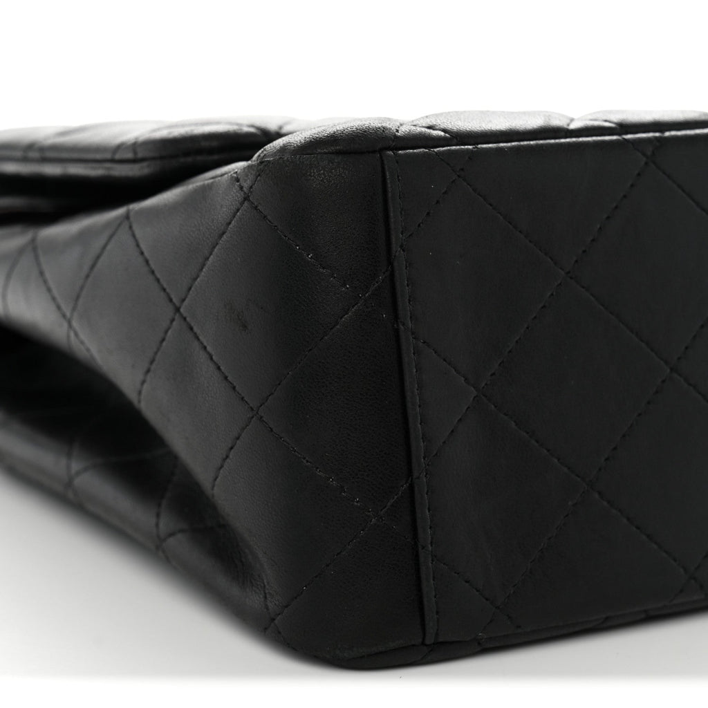 Lambskin Quilted Maxi Double Flap Black wholesalehk.shop