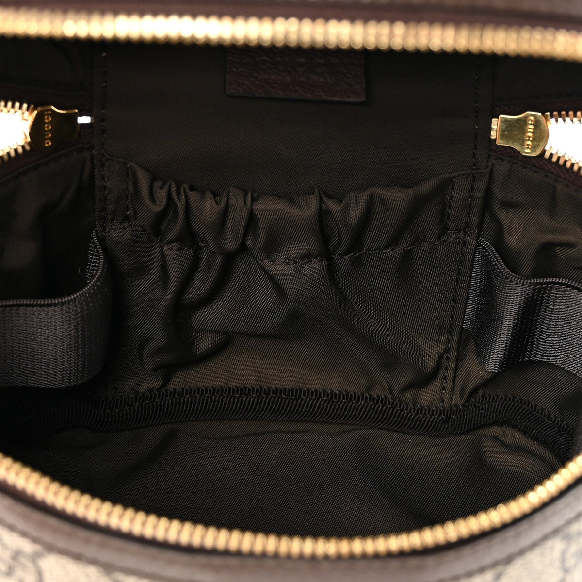 GG Supreme Monogram Textured Calfskin Web Ophidia Vanity Cosmetic Case Beige Ebony New Acero wholesalehk.shop