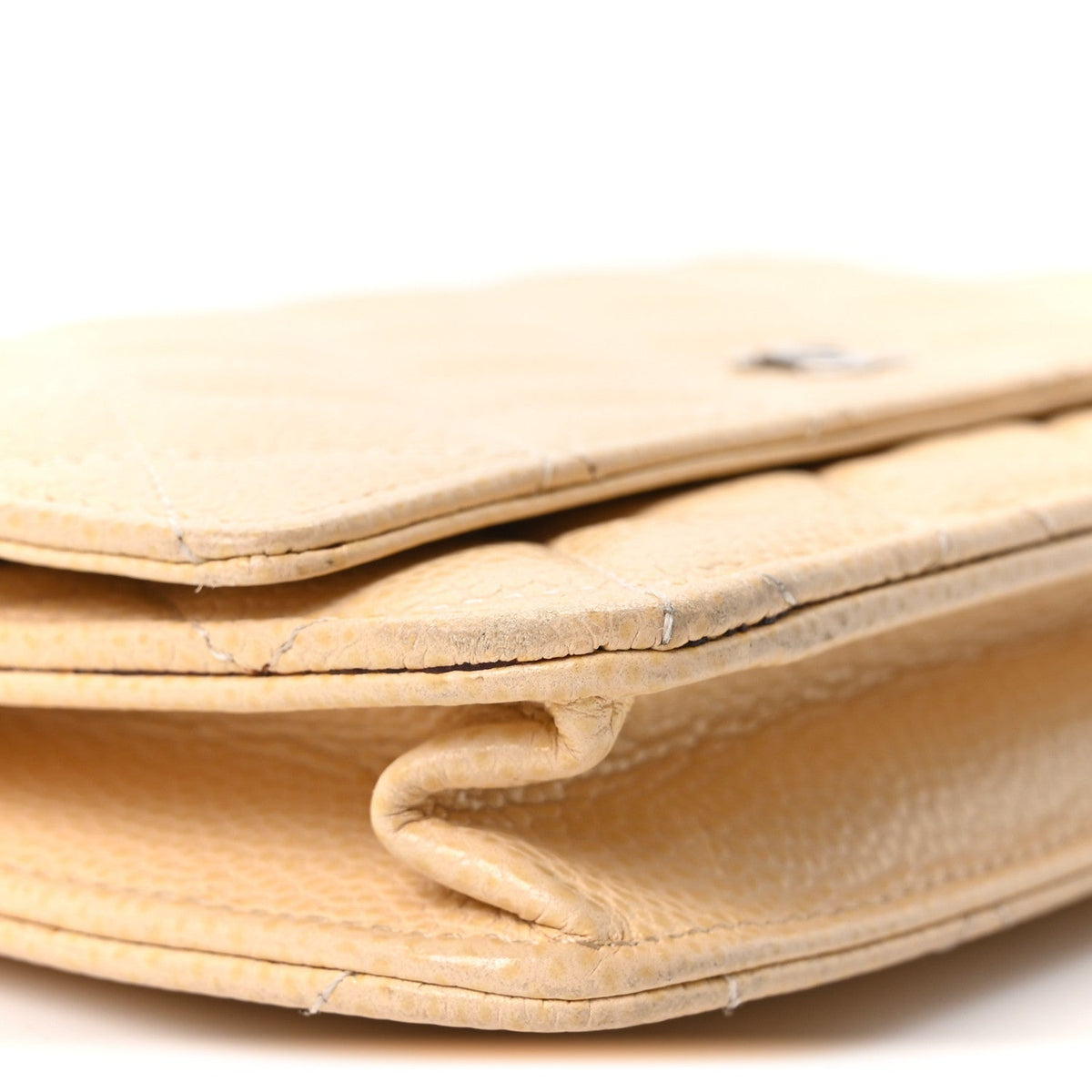 Caviar Quilted Wallet on Chain WOC Beige Clair wholesalehk.shop